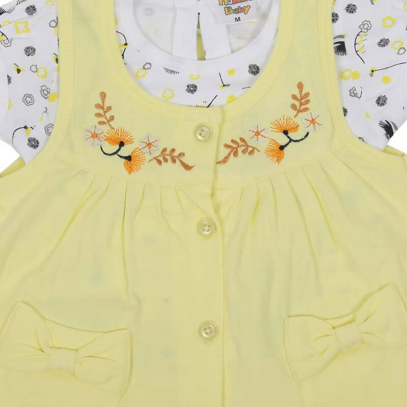 NammaBaby Baby Girl's A-Line Mini Frock Dress - Yellow 114 | Grocsy