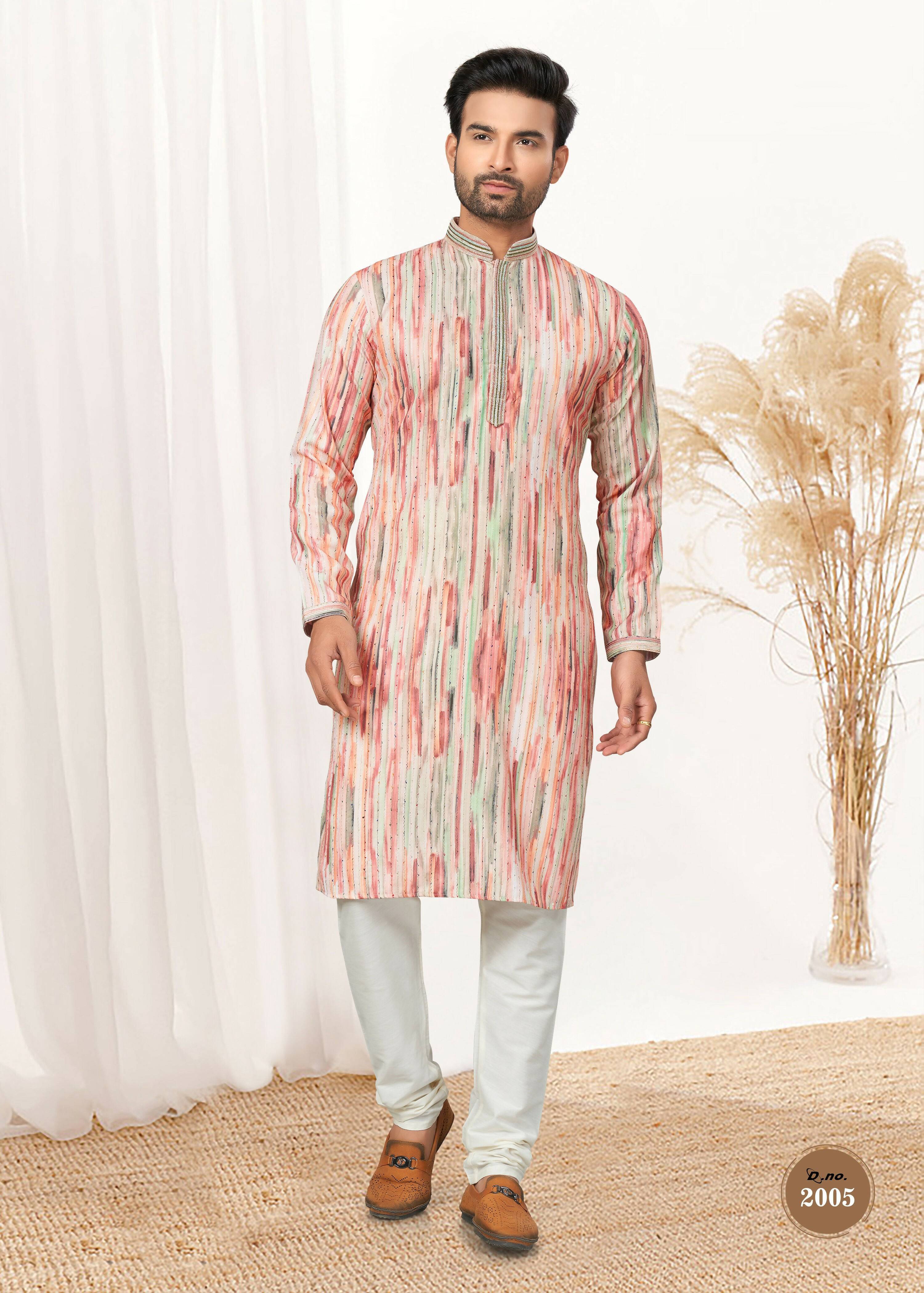 Joban Fashion Men's multicolor Cotton printed Kurta Pyjama set | Grocsy