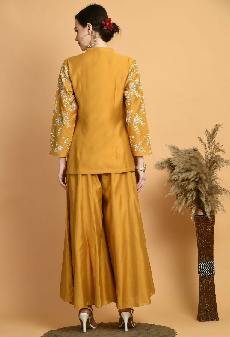 Joban Fashion Mustard Chanderi Kurta Set | Grocsy