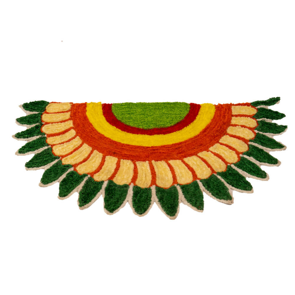Kundan HandiKrafts Flower Mat Semi Design 1 | Grocsy