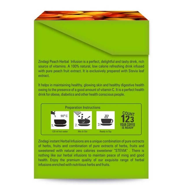 Zindagi Peach Herbal Infusion Sachets | Grocsy