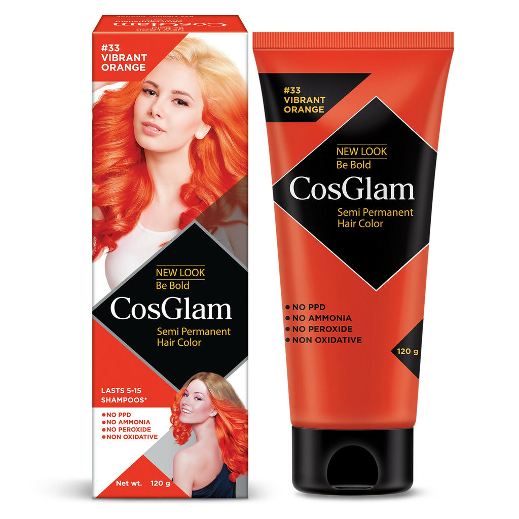 Cosglam Semi Permanent Hair Color for Women & Men (#33 Vibrant Orange) | Grocsy