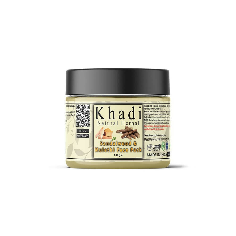 Khadi Natural Herbal Sandalwood and Mulethi Powder Face Pack | Grocsy