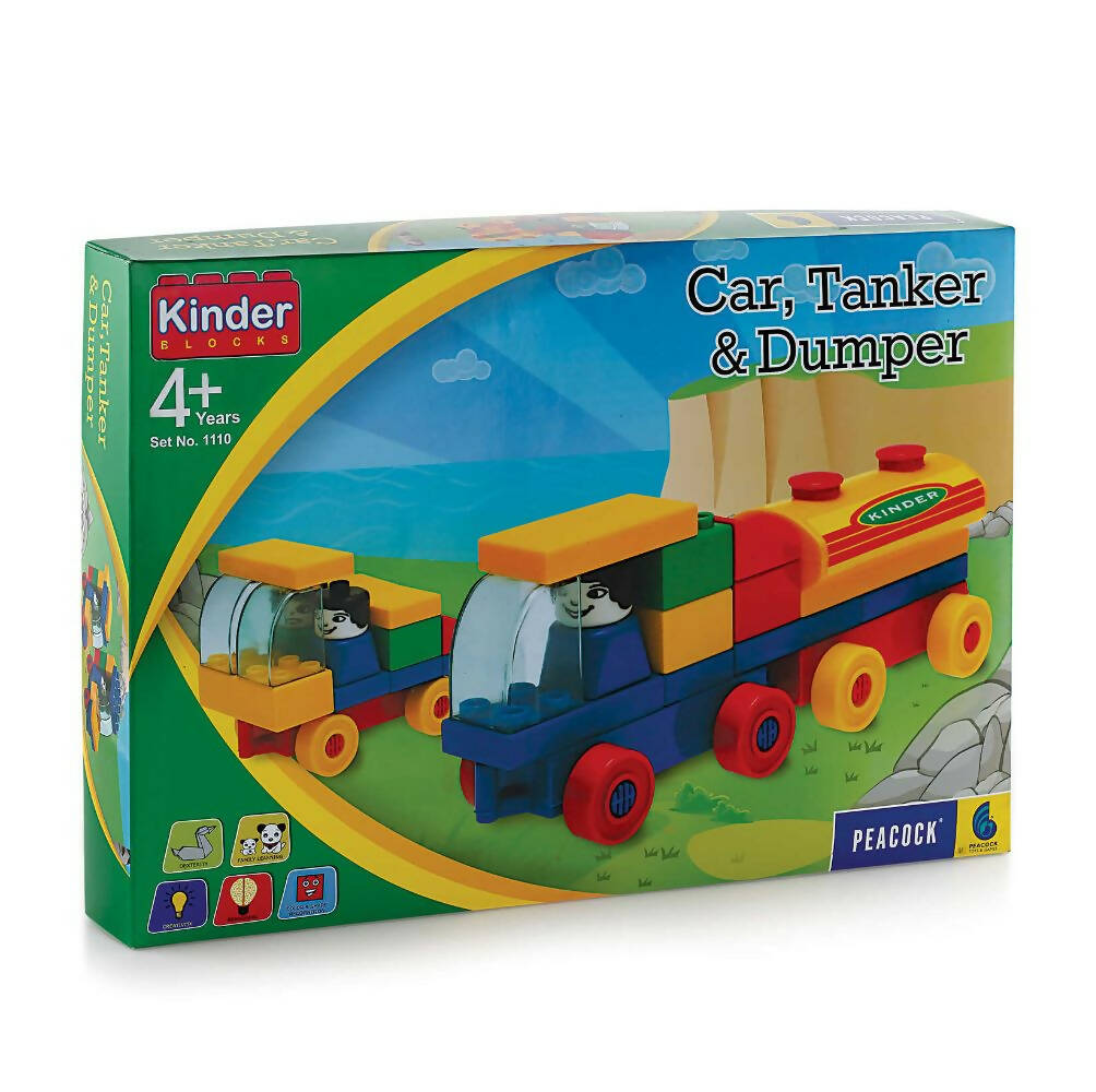 Peacock Learning & Educational Building Interlocking Blocks Set For Kids - Transport | Grocsy