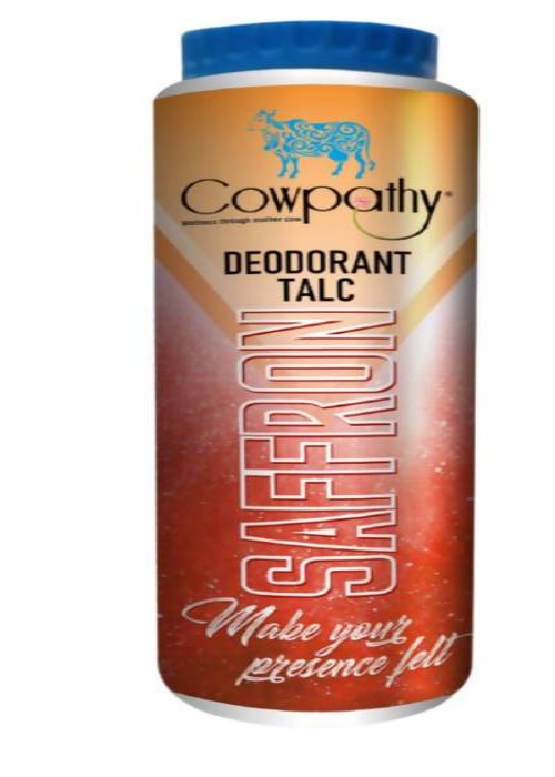 Cowpathy Deodorant Talc saffron | Grocsy