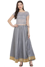 Asmaani Grey Color Maxi Skirt | Grocsy