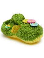 Chutput Kids Woollen Hand Knitted Self Desgin Detailed Booties - Green | Grocsy