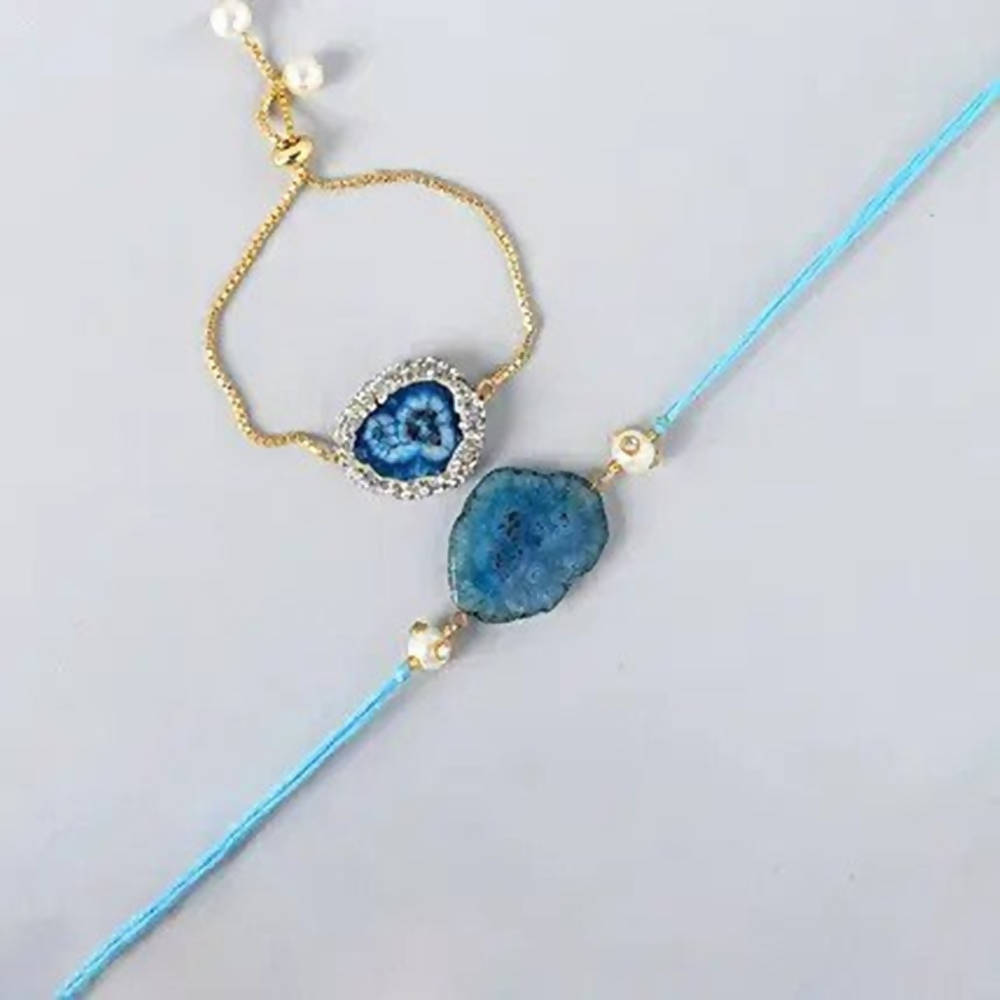 Ferns N Petals Pretty Stone Lumba Rakhi Designer Set | Grocsy