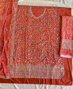 KC Orange Bandhani Printed Heavy Emrboidery Worked Sharara Suit Ethnic Wear | Grocsy