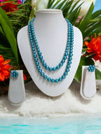 Inhanns Everyday Workwear Pearl Set (Double Layered Pearls) - Sea Blue | Grocsy