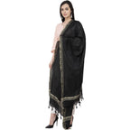 A R Silk Golden Border Regular Dupatta Color Black Dupatta or Chunni | Grocsy