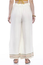 Mominos Fashion Reyon Cotton Cream Palazzo | Grocsy