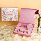 Natural Vibes Glow Getter Gift Set with Rose Quartz Face Roller, Rose Quartz Gua Sha and Nirvana Flower Oil | Grocsy
