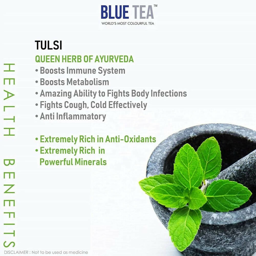 Blue Tea Organic Tulsi Green Tea | Grocsy