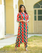 Aayaa Pure Muslin printed Kurti & Pant - Multi Color | Grocsy