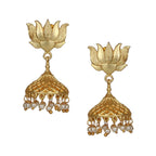 Joban Fashion Women Matte Gold Brass Jhumka | Grocsy