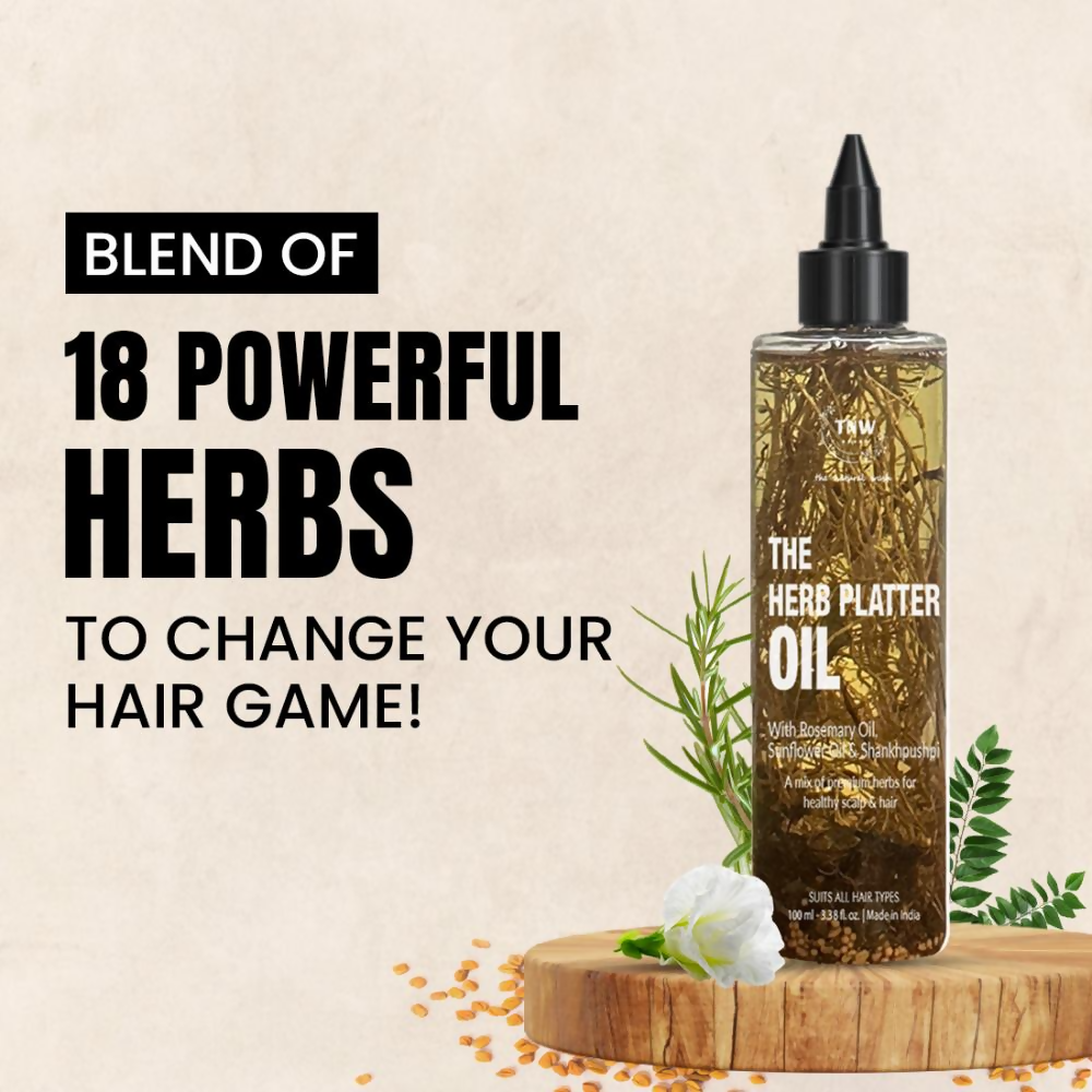 The Natural Wash Herb Platter Oil With Shankpushpi & Methi Seeds For Healthy & Strong Hair | Grocsy