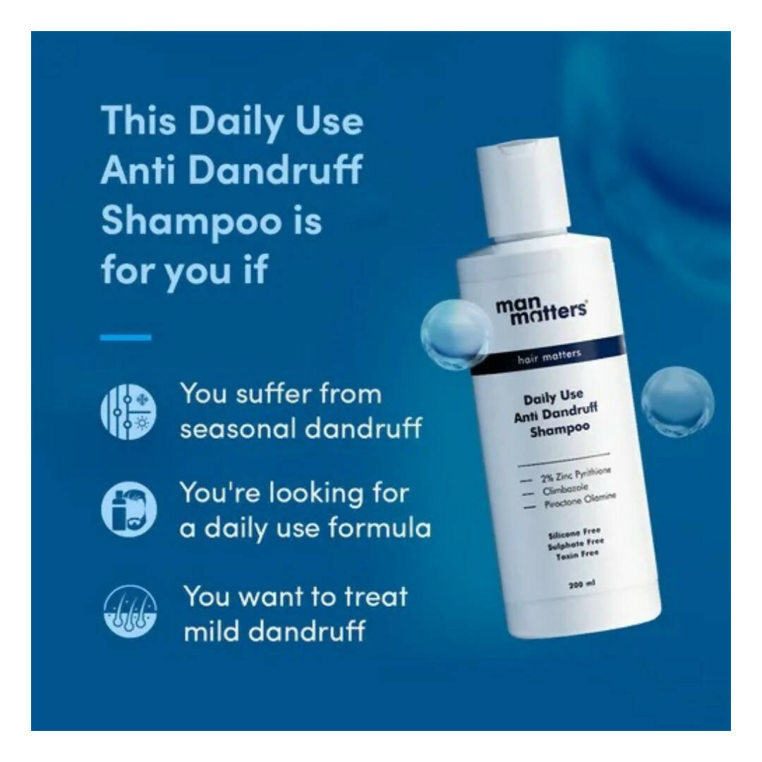 Man Matters Anti Dandruff Daily Use Shampoo, Reduces Dandruff, Flaking & Soothes Scalp Irritatio | Grocsy