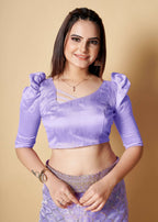 Vamsee Nirja Lavender Organza Saree | Grocsy
