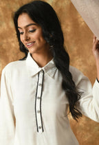 Joban Fashion White Cotton Rayon Kurta Set | Grocsy