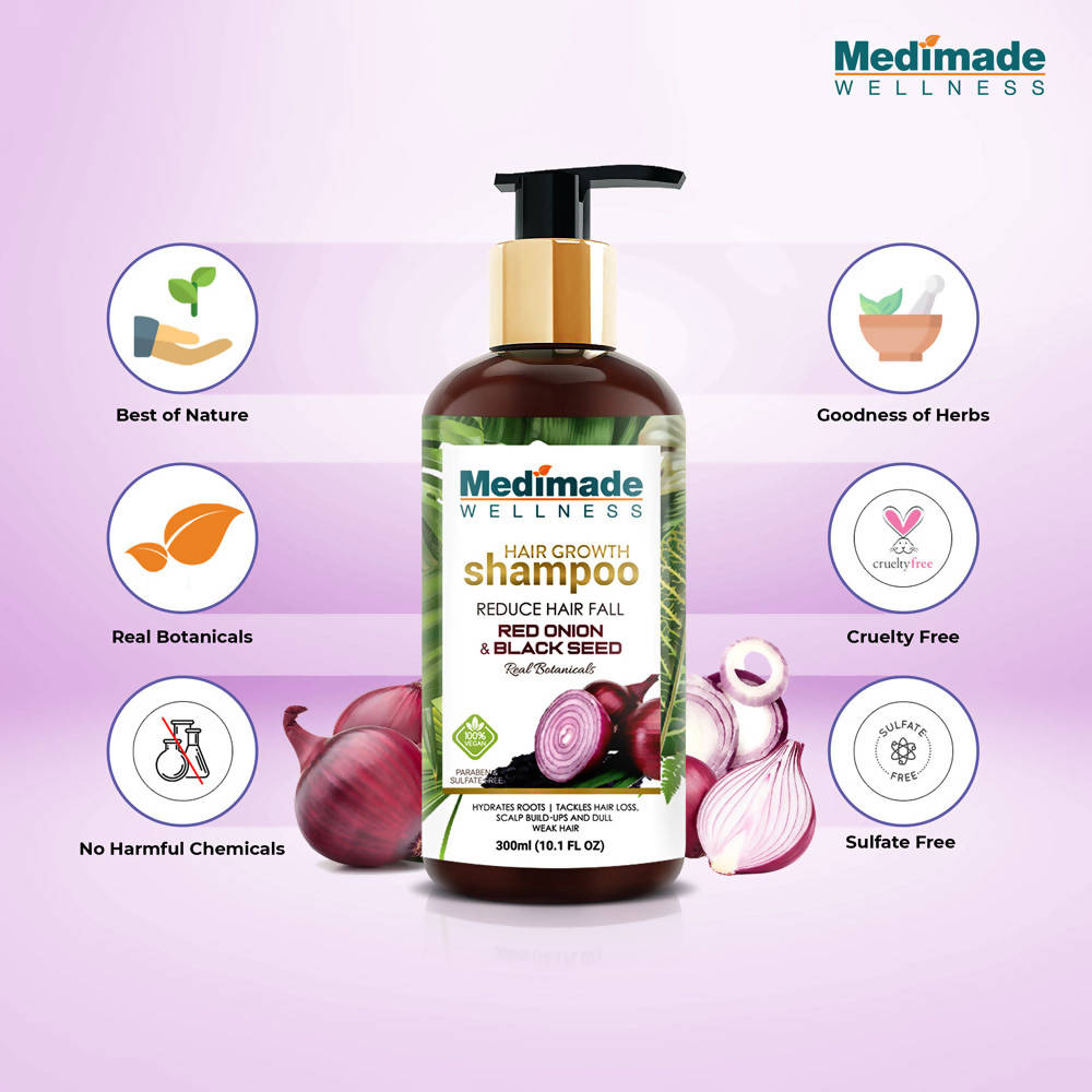 Medimade Wellness Red Onion and Black Seed Hair Growth Shampoo | Grocsy
