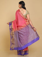 Kalamandir Floral Weaving Pink Pashmina Saree | Grocsy