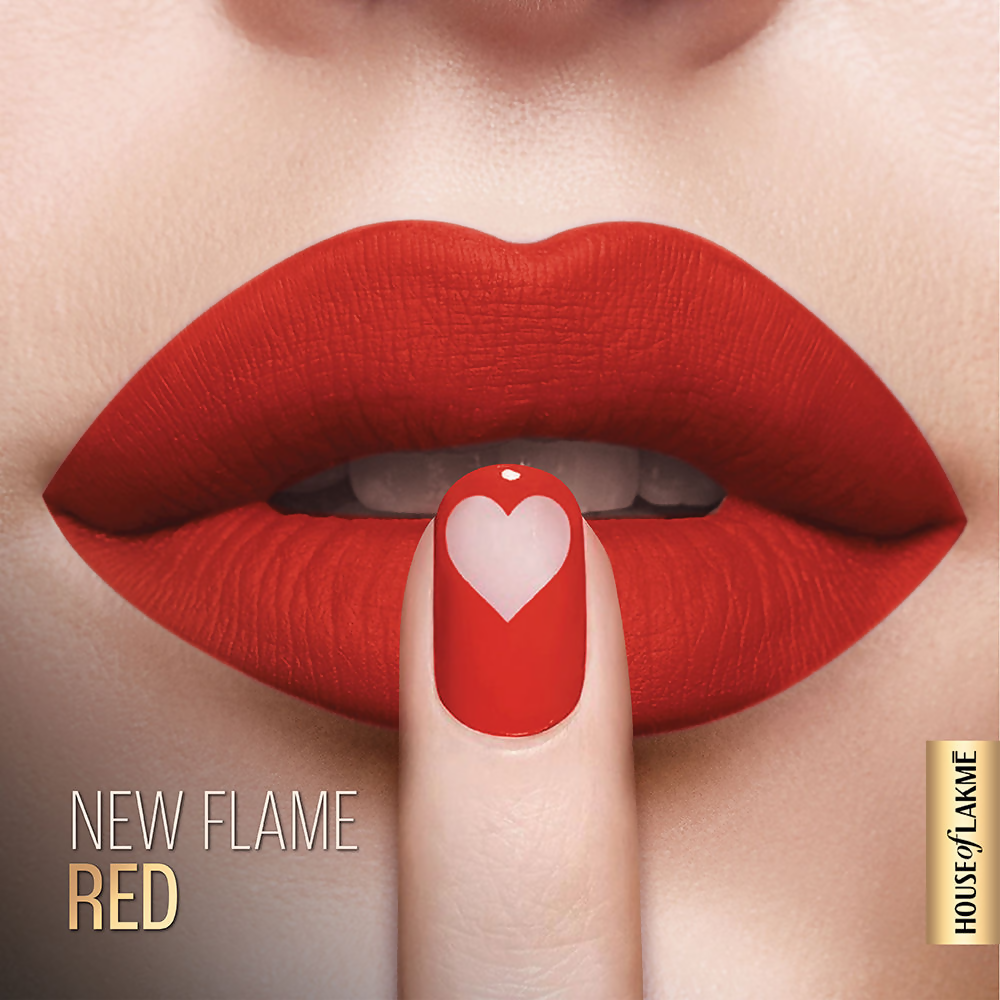 Lakme Xtraordin-Airy Velvet Matte Lip Mousse - New Flame Red | Grocsy