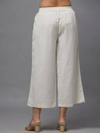 Juniper Women's Natural Solid Wide Leg Palazzo | Grocsy