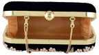 Jaishri Handicrafts Pearl Floral Clutch Carbon Black | Grocsy