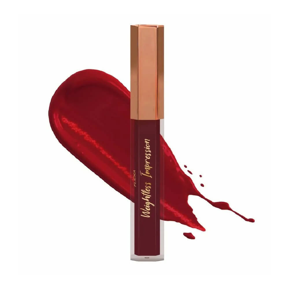 FLiCKA Weightless Impression 04 April - Maroon Matte Finish Liquid Lipstick | Grocsy