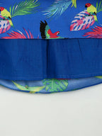 Manet Girls Cotton String Tie Frock Parrot Printed - Blue | Grocsy