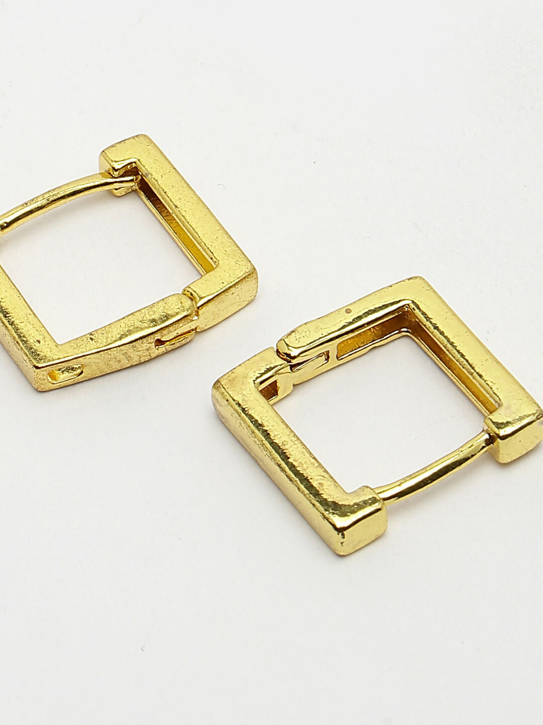 NVR Men's Set of 3 Multicolor Rhodium-Plated Geometric Shape Stainless Steel Hoop Earrings