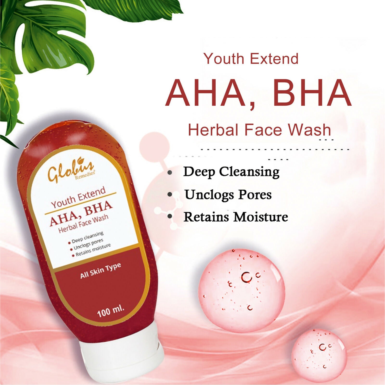 Globus Remedies AHA BHA & Kojic Acid Face Wash, For Skin Brightening | Grocsy