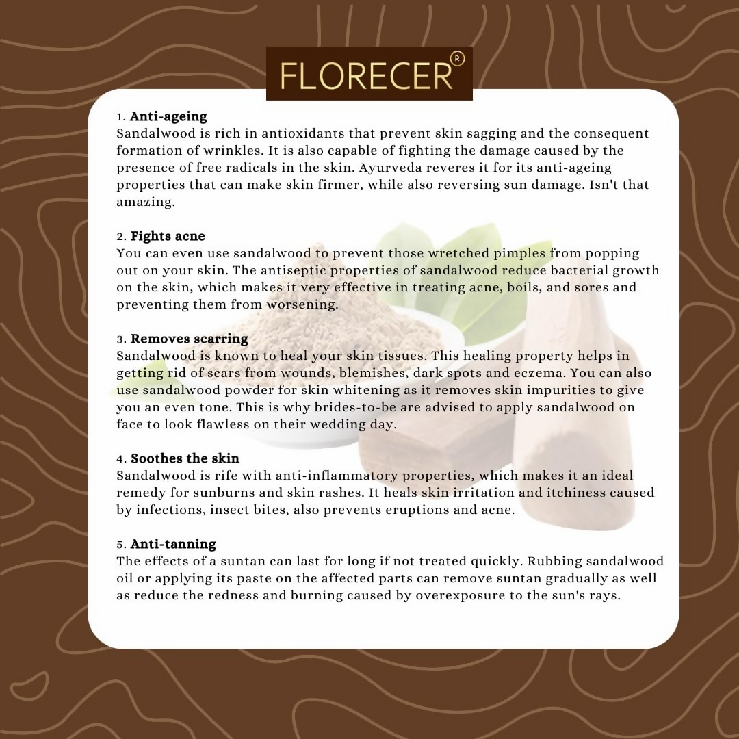 Florecer Sandalwood Powder For Face Pack | Grocsy