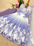 Teeya Creation Multi Colour Faux georgette Printed With Hand Work Party Wear Gown | Grocsy