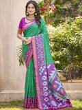 Shree Shyam Fashion Pochampalli Silk Purple Saree | Grocsy