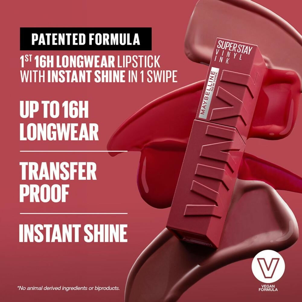 Maybelline New York Super Stay Vinyl Ink Liquid Lipstick, Instant Shine Lasts Up To 16H - 20 Coy | Grocsy