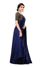 Vamika Navy Satin Designer Saree (DUST NAVY) | Grocsy
