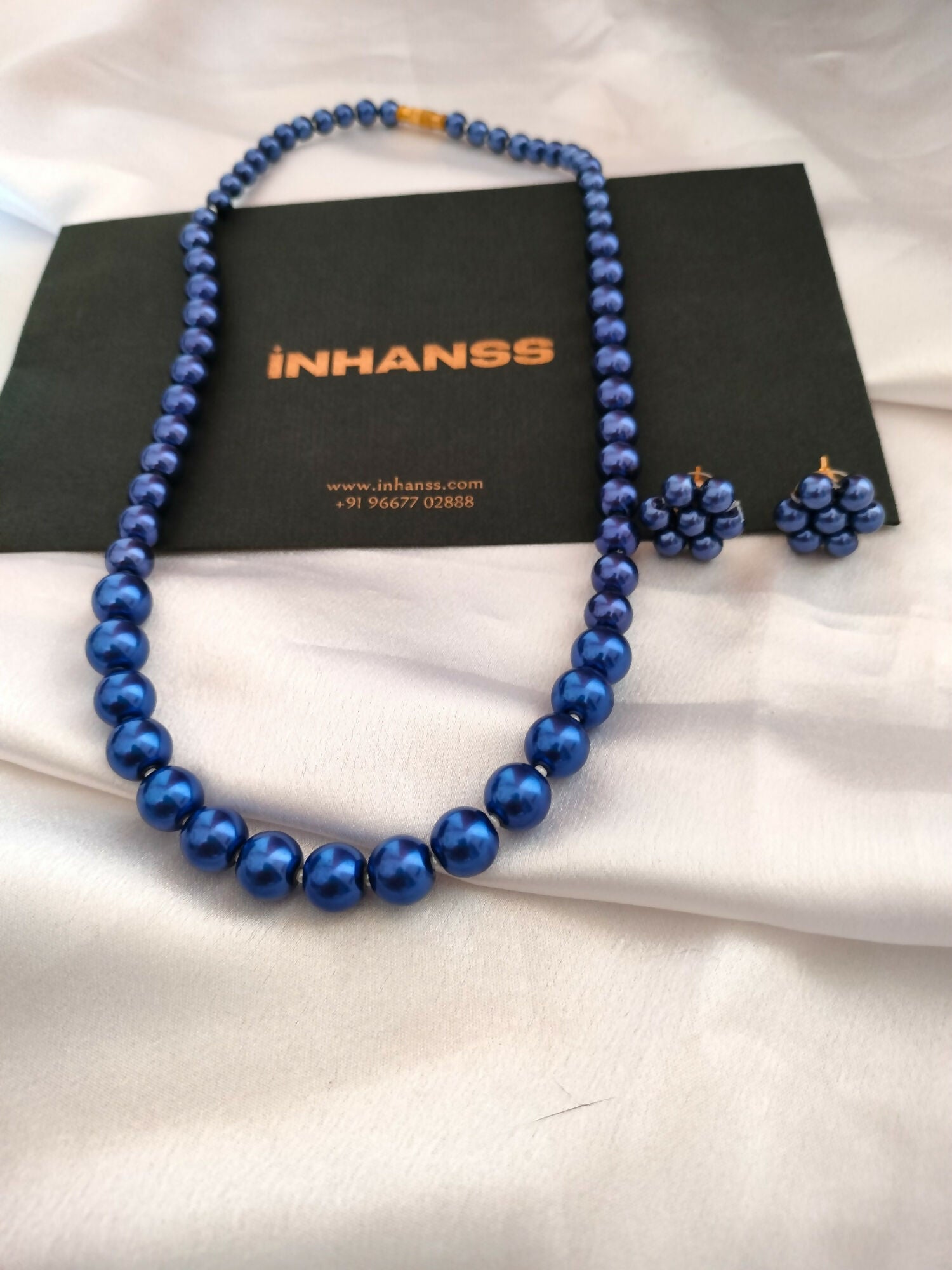 Inhanns Spectrum Everyday Pearl Sets - Single Strand - Royal Blue | Grocsy