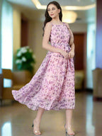Souchii Floral Chiffon Dress | Grocsy