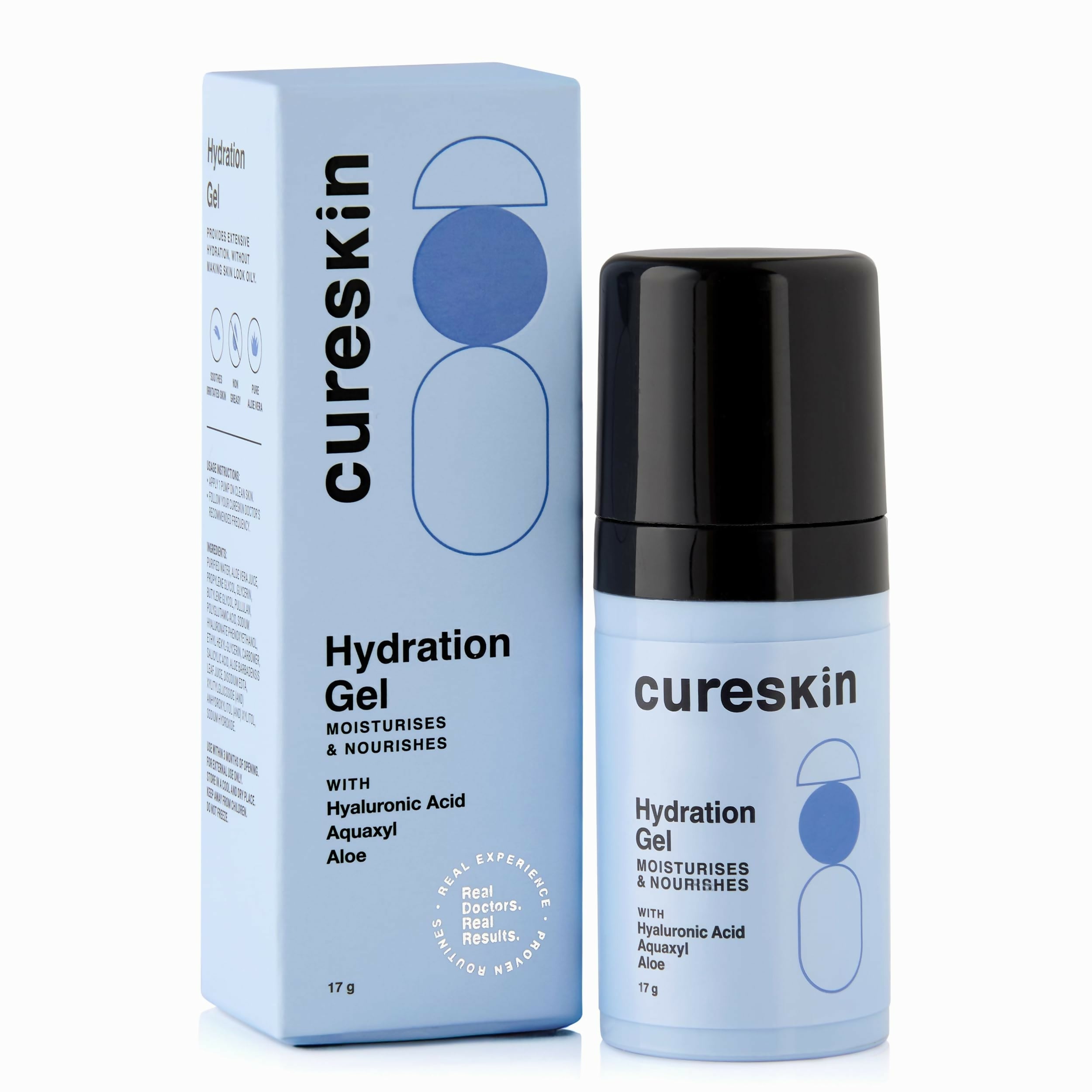Cureskin Hydration Gel with Hyaluronic Acid, Aquaxyl, Aloe | Grocsy