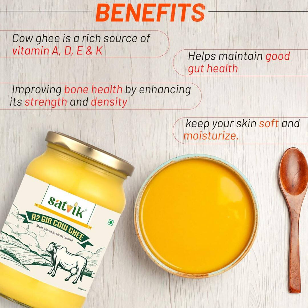 Satvik A2 Gir Cow Ghee | Vedic Bilona Method | Bilona Ghee | A2 Cow Desi Ghee | Grocsy