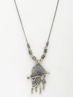 NVR Women's Silver-Toned German Silver Oxidised Pendant with Chain | Grocsy