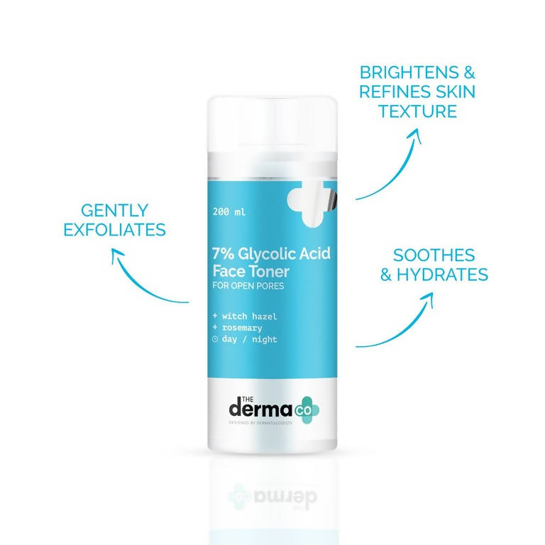 The Derma Co 7% Glycolic Acid Toner for Open Pores | Grocsy