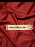 NVR Men Gold-Toned Stone-Studded Rakhi With Roli Chawal & Chocolate | Grocsy
