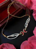 Joban Fashion Women Red Pachi Kundan Pendant Pearl Mala Necklace | Grocsy
