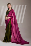 Pink Satin Rangoli Solid Fancy Designer Saree - Nafisa | Grocsy