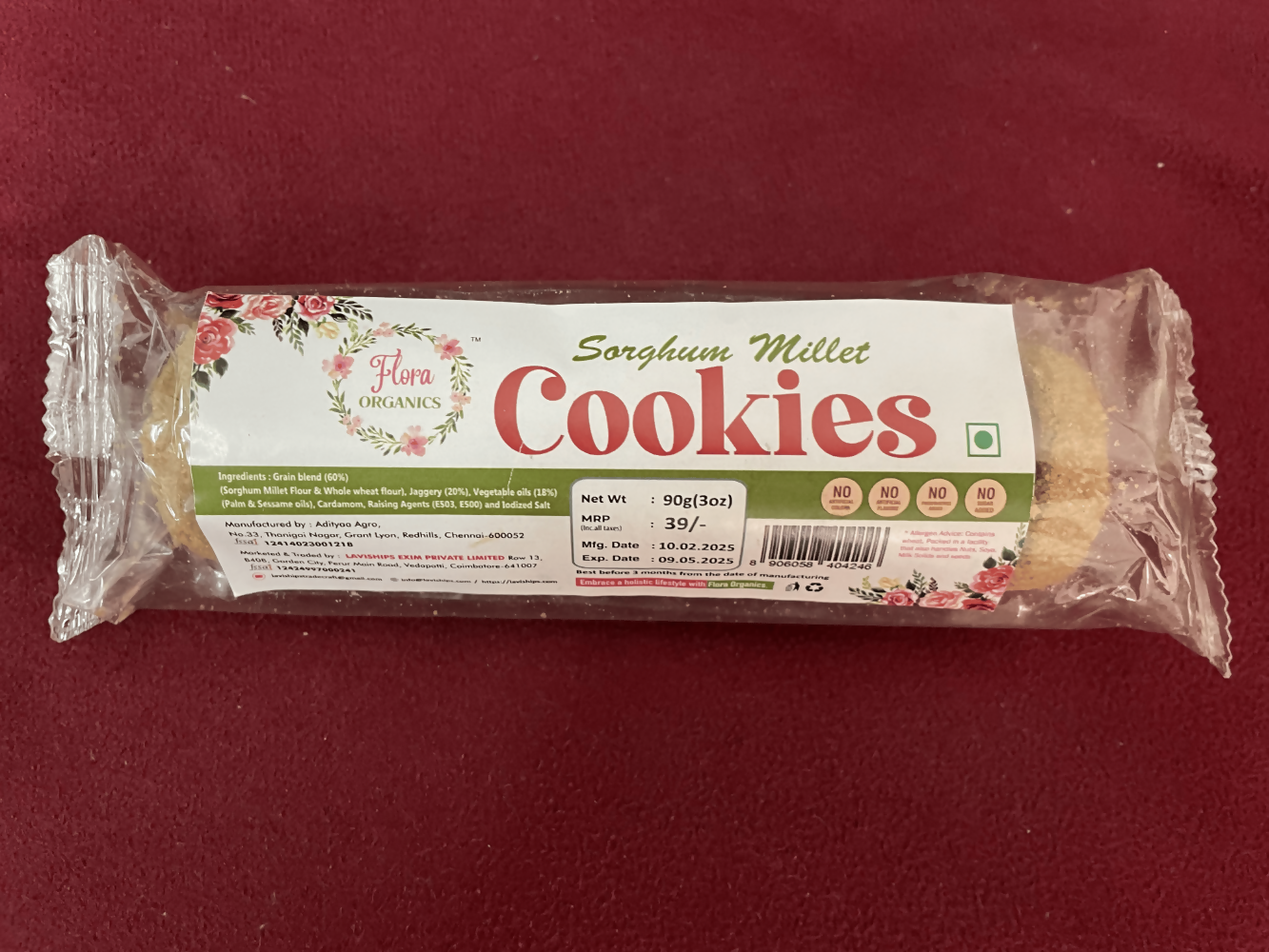 Flora Organics Sorghum Millet Cookies | Grocsy