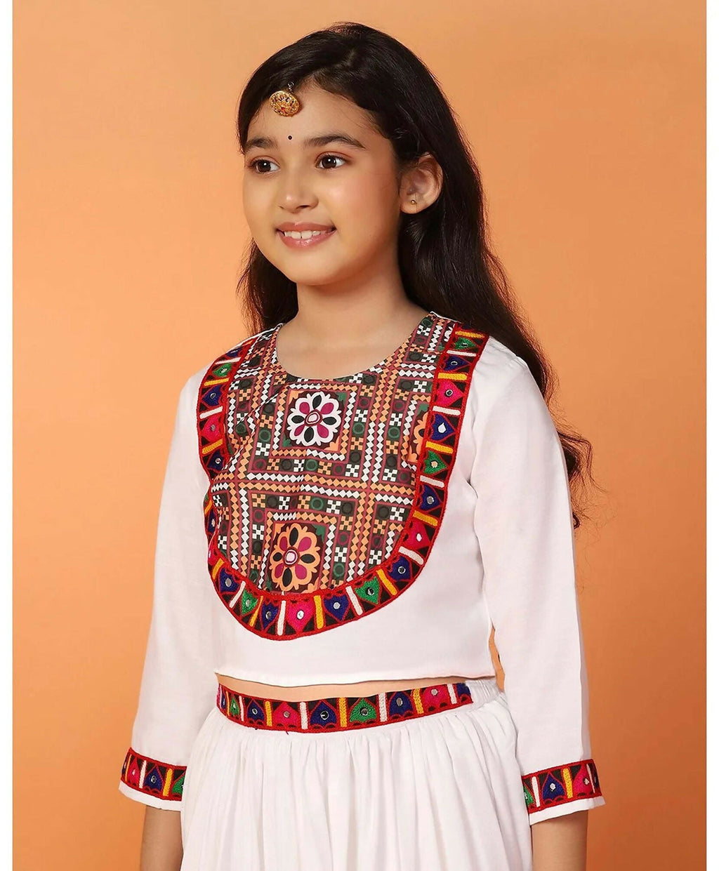Joban Fashion Girl's White Color Lehenga Choli | Grocsy