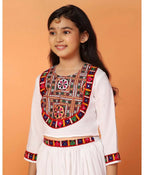 Joban Fashion Girl's White Color Lehenga Choli | Grocsy